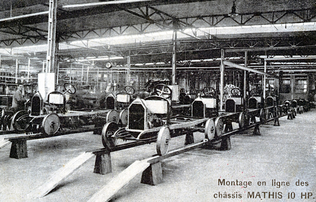 Usine Mathis  Strasbourg , montage chaissis 10 Cv